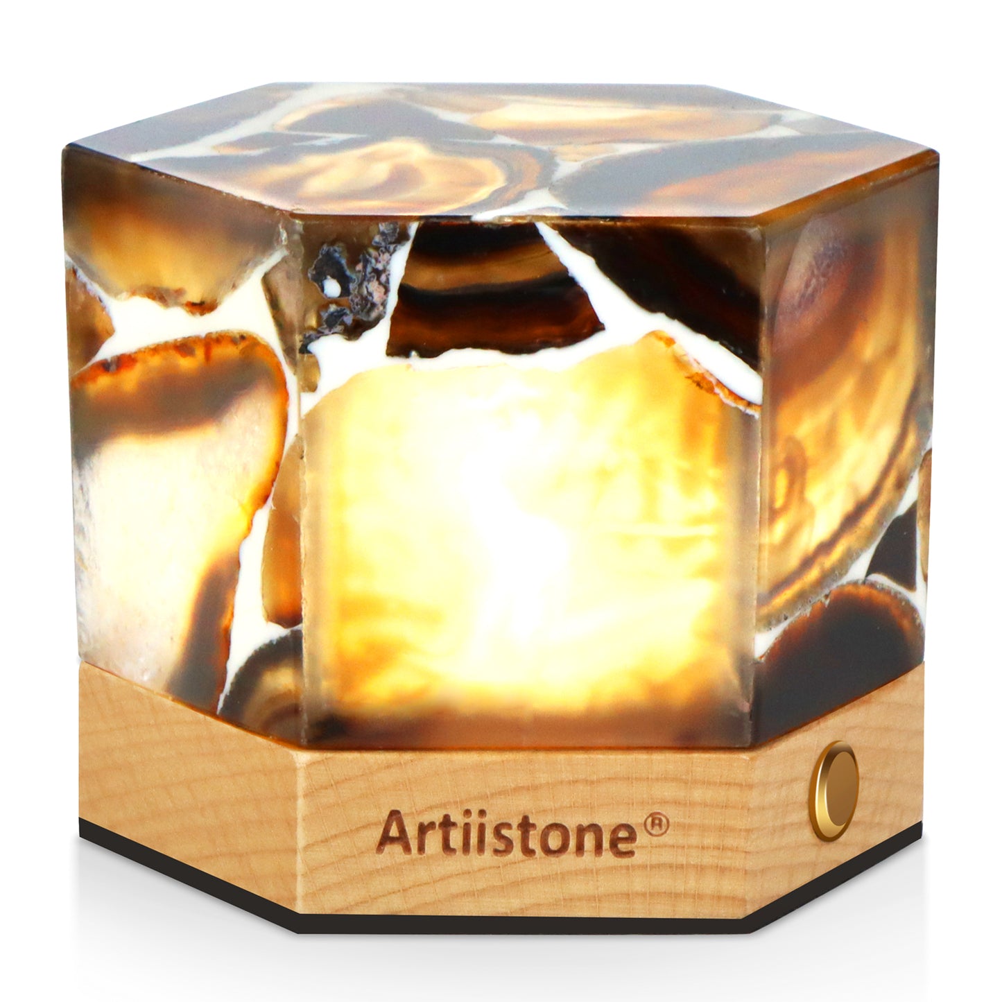 SMQ Tiger's Eye Crystal Night Light with USB Charging Port