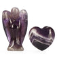 Pocket Guardian Angel Figurine and Chakra Heart Stone Set